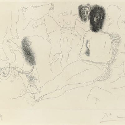 Pablo Picasso — Ну, а окружение эскизов из "друзей и домочадцев", из "Шеф-повара в Конну" (стр. 91; стр. 132)