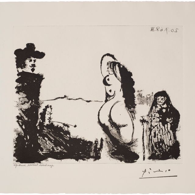 Pablo Picasso — Встреча на траве в стиле Рембране, за Майю и Селестину, из серии 347