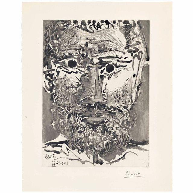 Pablo Picasso — Тет-а-тет с человеком барбу.II: Одна тарелка из коллекции "Сейбл Муван" (Блох, 1189; Бэр, 1158; см. книги Крамера, 136).