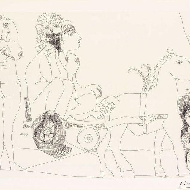 Pablo Picasso — Фантазер Дега. Фавн, мечтающий об ореоле молодой женщины, из серии 156 (Р. 1968; Б. 1977)