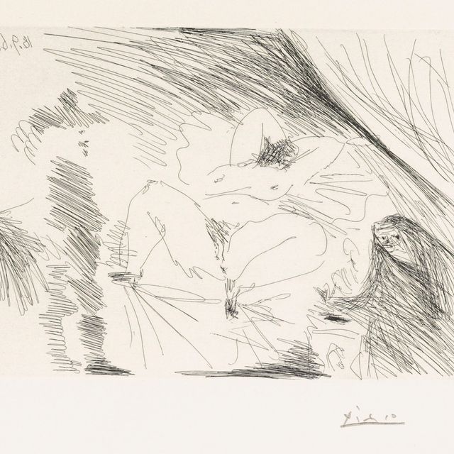 Pablo Picasso — Молодая женщина в свете, Селестина и джентльмен, из серии 347