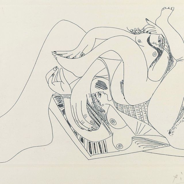 Pablo Picasso — Две женщины, танцующие на пляже, из серии 347 (р. 1765; Р.1782)