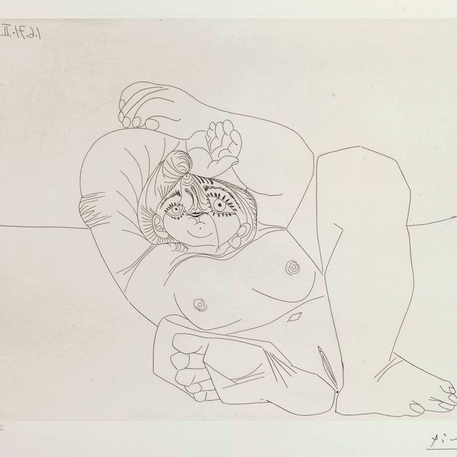 Pablo Picasso — Женщина в большом саду, в парке аттракционов, из Ла Сери, 156