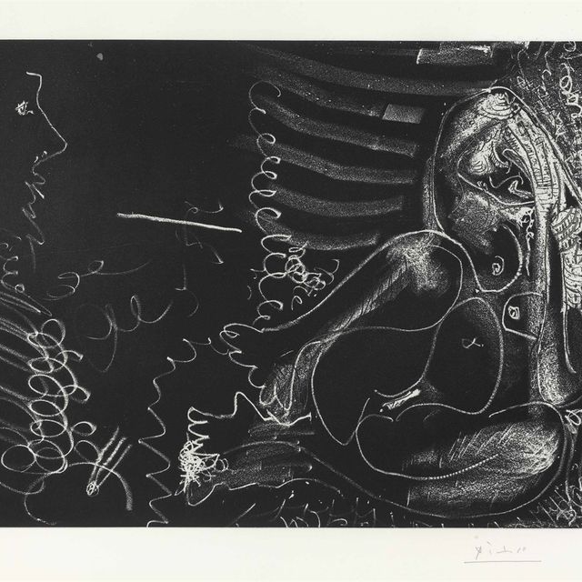 Pablo Picasso — Образ в полулегком одеянии и модельном аксессуаре в хвосте