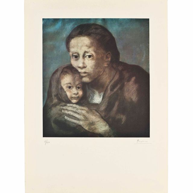 Pablo Picasso — Мать и дитя в шали, из: Barcelona Suite (Czwiklitzer 231)