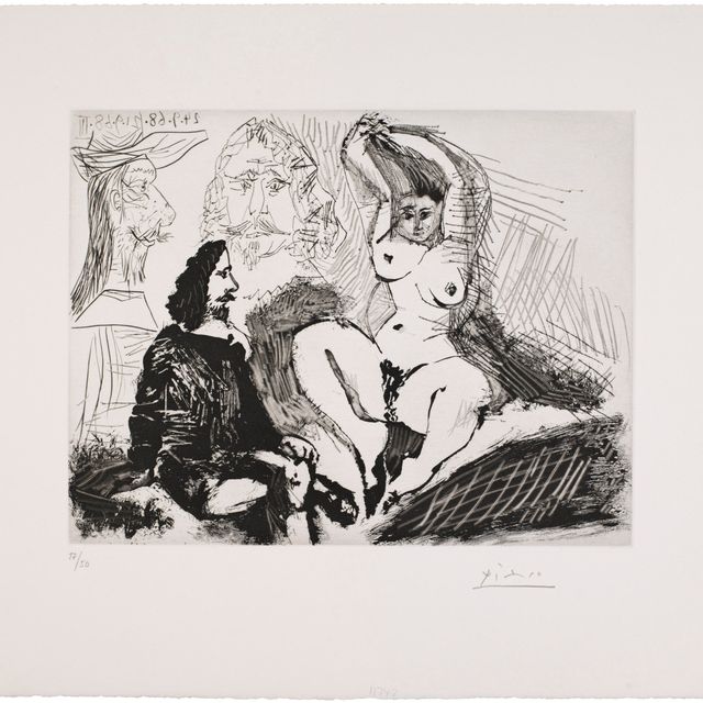 Pablo Picasso — Мужская прическа для единственной женщины, с открытой спиной, попкой, без рукавов, от La Série 347
