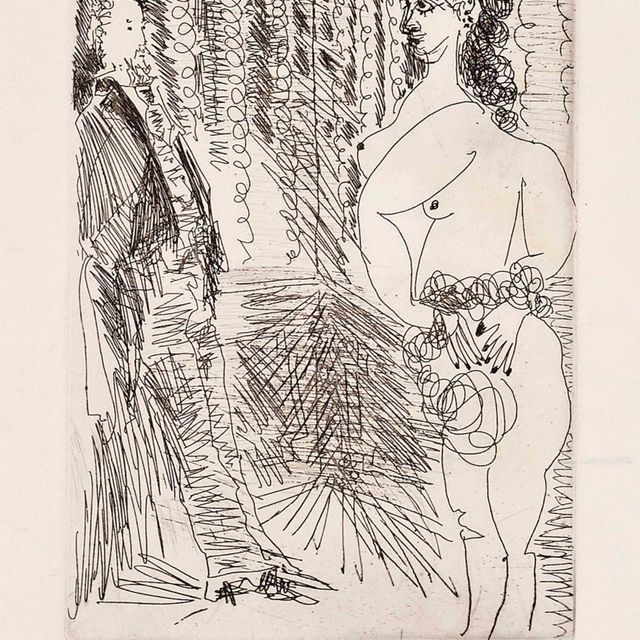 Pablo Picasso — Дега, рассматривающий обнаженную натуру с левой стороны, из серии 156