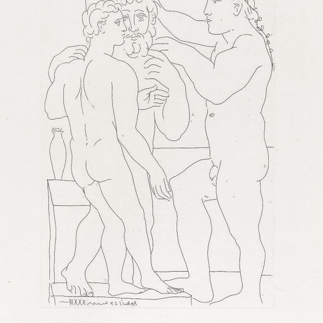Pablo Picasso — Скульптуры двух мужчин из коллекции La Suite Vollard (B. 161; Ba. 314B)