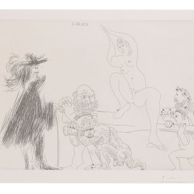 Pablo Picasso — Четверостишие, предназначенное для человека благородного, и для молодой женщины, живущей в одиночестве, из серии 347