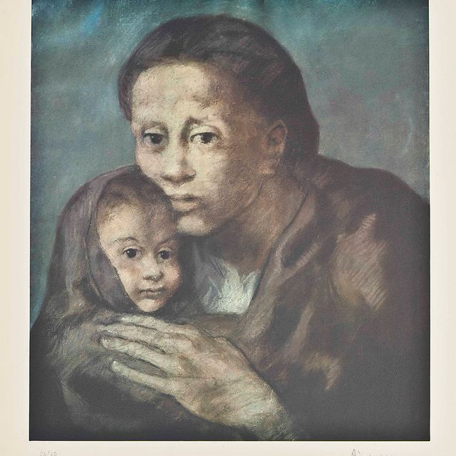 Pablo Picasso — Мать и дитя в шали, из: Barcelona Suite