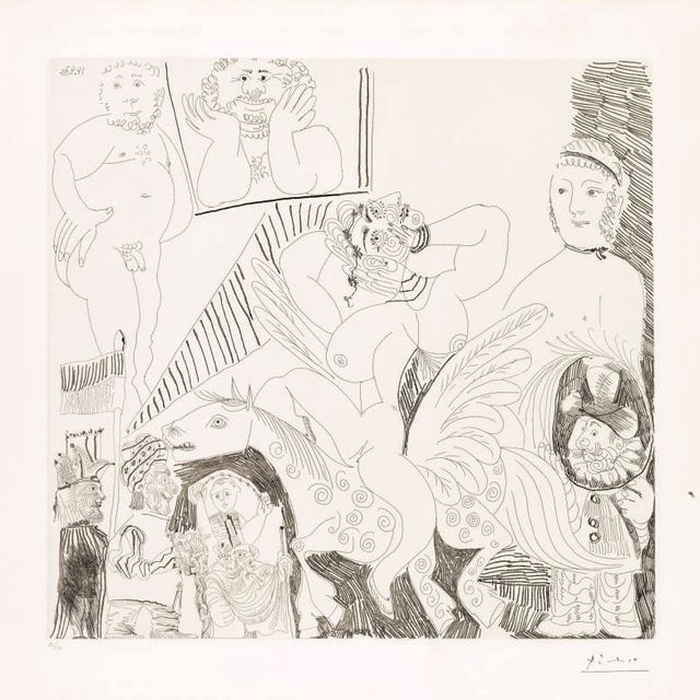 Pablo Picasso — "Сцена в цирке", первый фильм, роль машиниста, из серии 156 (р. 1890; бакалавр 1896)