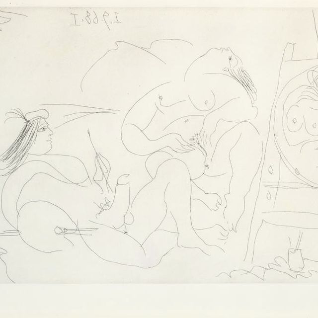 Pablo Picasso — Рафаэль и Форнарина VI: В конце концов!, из серии 347 (р. 1781; Ba. 1798 Bb1)
