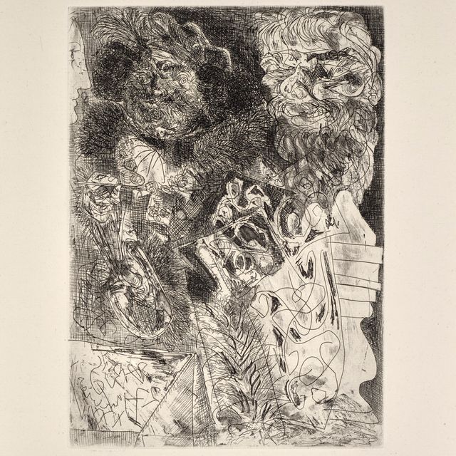 Pablo Picasso — Рембрандт а-ля палитра, из сюиты Воллар