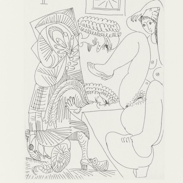 Pablo Picasso — Молодая женщина из Монреаля, сын двух куртизанок, из серии 347 (р. 1664; Р. 1680)