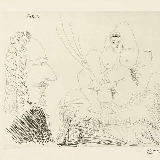 Pablo Picasso — Куртизанка, которая была у нас в гостях, из серии 347 (В. 1553; В. 1569)
