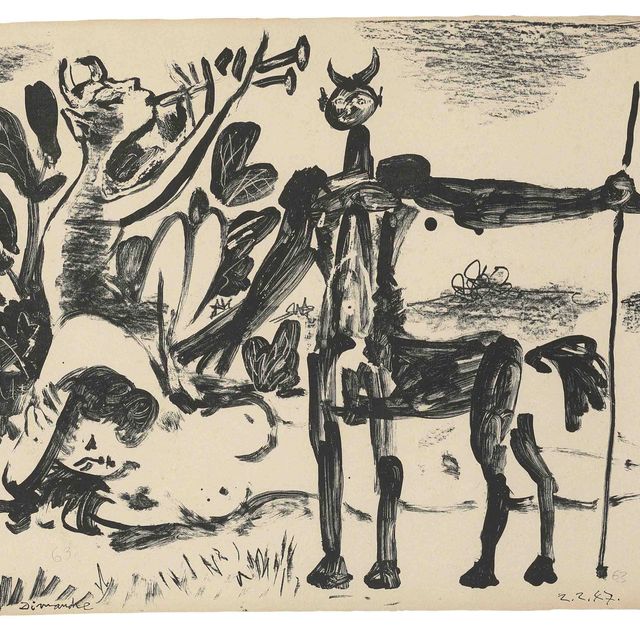 Pablo Picasso — Центавр и вакханка у фавна (В. 417; М. 63)
