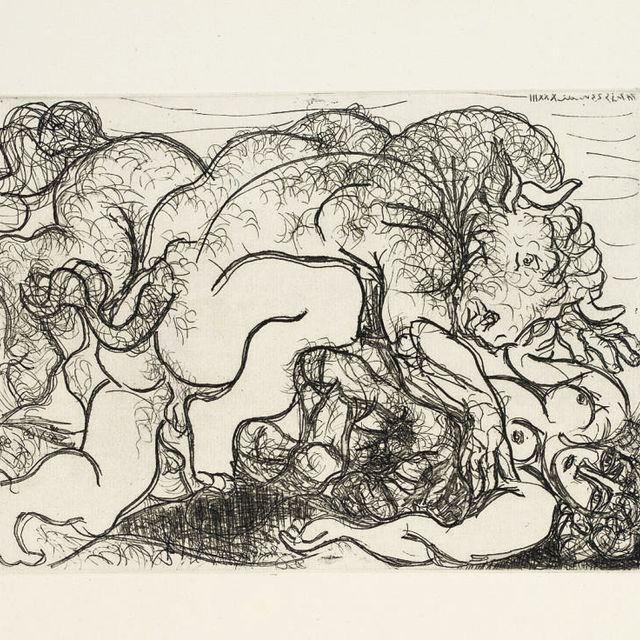 Pablo Picasso — Минотавр, нападающий на амазонку, из "Сюиты Воллара" (B. 195; Ba. 356 III Bd)