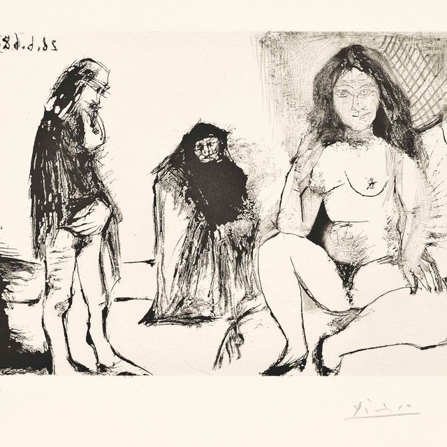 Pablo Picasso — Размышляющий мужчина, Сводня и обнаженная натура, из: Séries 347