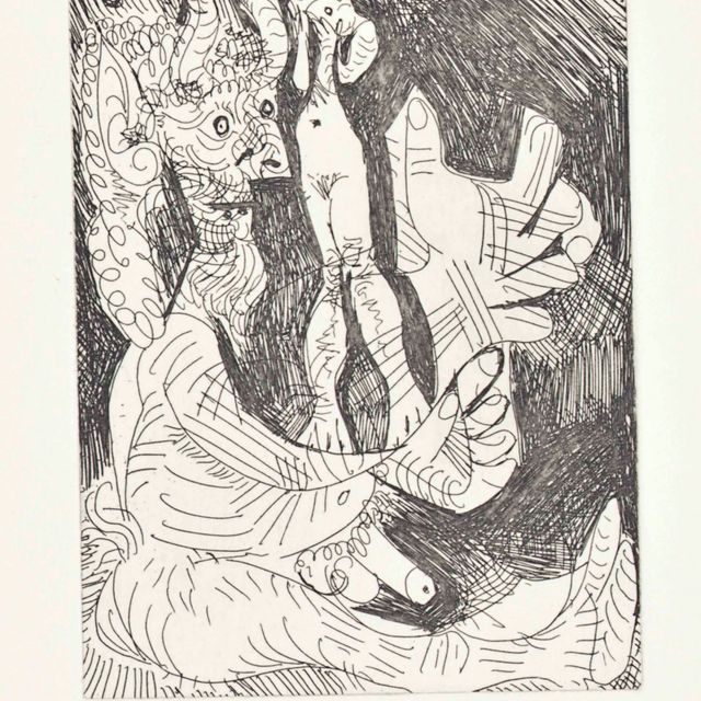 Pablo Picasso — Старый фавн, рядом с живой куколкой, из Ла Сери, 347