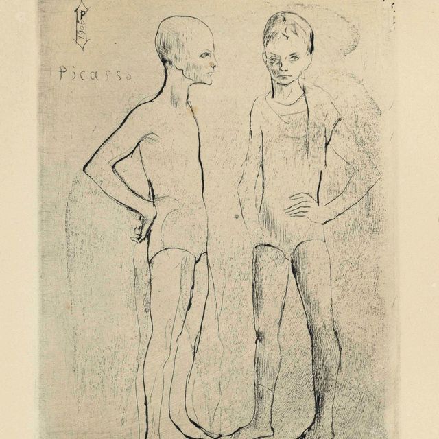 Pablo Picasso — "Двое сальтимбанков" из "Свиты Сальтимбанков"