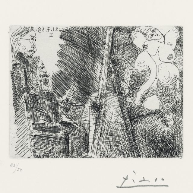 Pablo Picasso — Художник и модель в танце, из серии 347 (р. 1693; Р. 1709)