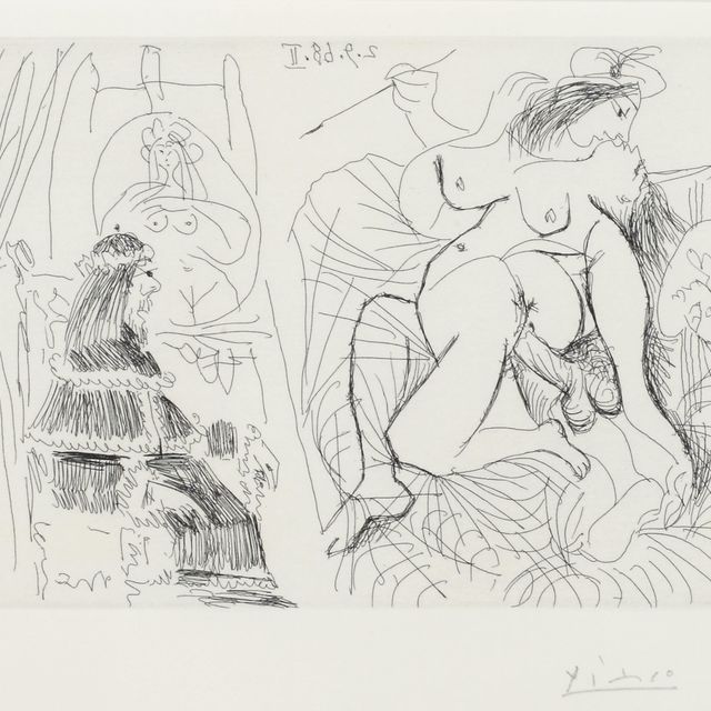 Pablo Picasso — Рафаэль и ла Форнарина XI, из серии 347 (р. 1786; Р. 1803)