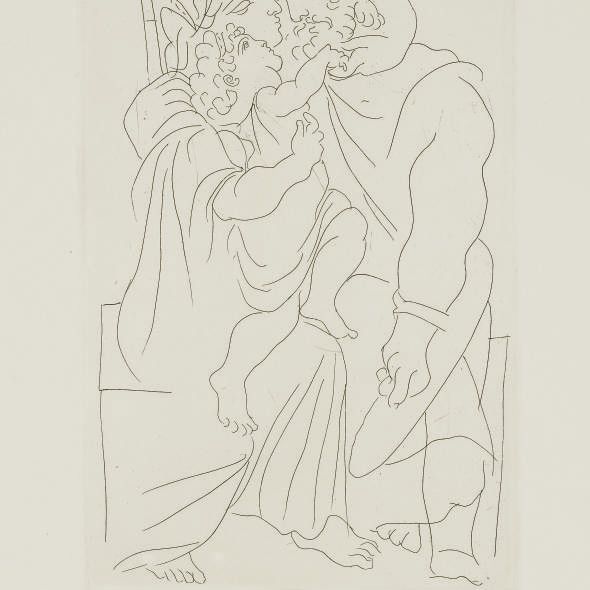 Pablo Picasso — "Пара и дитя" из "Лисистраты" (268 г. до н. э.; 388 г. до н.э.; ср. С. книги 24)