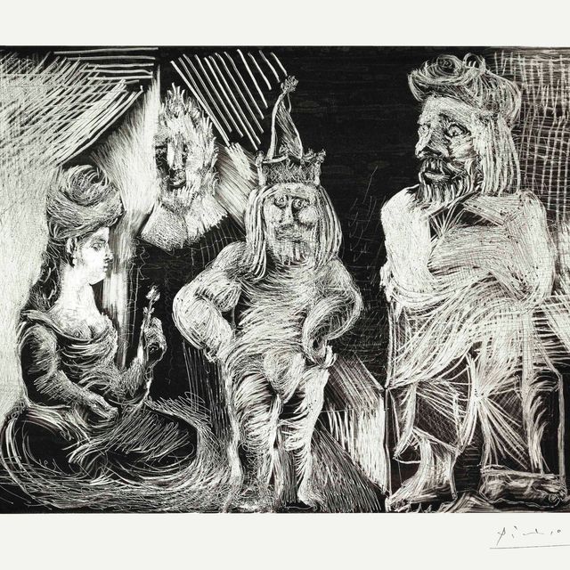 Pablo Picasso — Женщина в тюрбане, старый джентльмен, Бурро и мужчина с молодой головой, из серии 156 (Блох, 1878; Бэр, 1883)