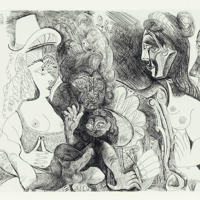 Pablo Picasso — Праздник покровительницы, символ любви. Дега без румян, из "Ла Сери", 156