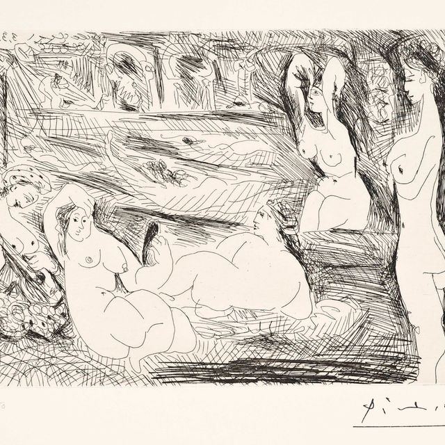 Pablo Picasso — Обнаженная натура в турецкой бане, из серии 156 (Блох, 1918; Бэр, 1926)
