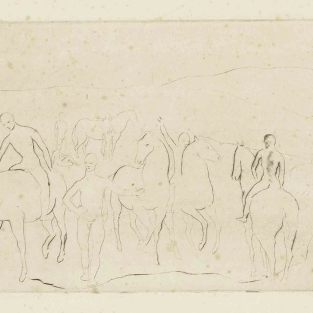 Pablo Picasso — "Абревуар" ("Шевроле с бананом") из "Сюиты Сальтимбанков" (Блох, 8; Баер, 10)