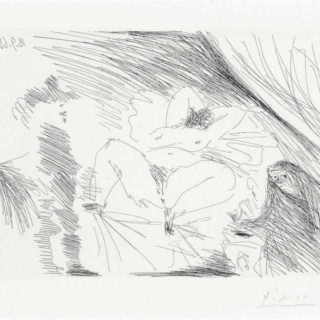 Pablo Picasso — Молодая женщина в свете, Селестина и джентльмен, от: Séries 347