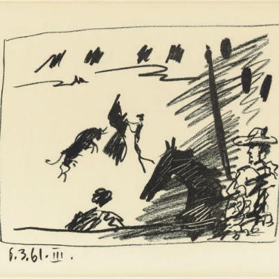 Pablo Picasso — Хайме Сабартес, "Торос Пикассо", Лондон и Монте-Карло, А. Цвеммер и Андре Соре, 1961 (B. 1014-47; M. 346, 348-50; C. books 113)