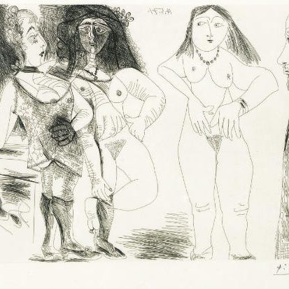 Pablo Picasso — Дега "У детей". "Записка", из серии 156 (Б. 1981; Б. 1991)