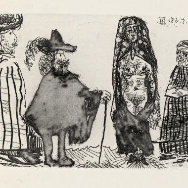 Pablo Picasso — Фернандо де Рохас, "Селестина", издательство "Кроммелинк", Париж, 1971 (С. 149 книг)