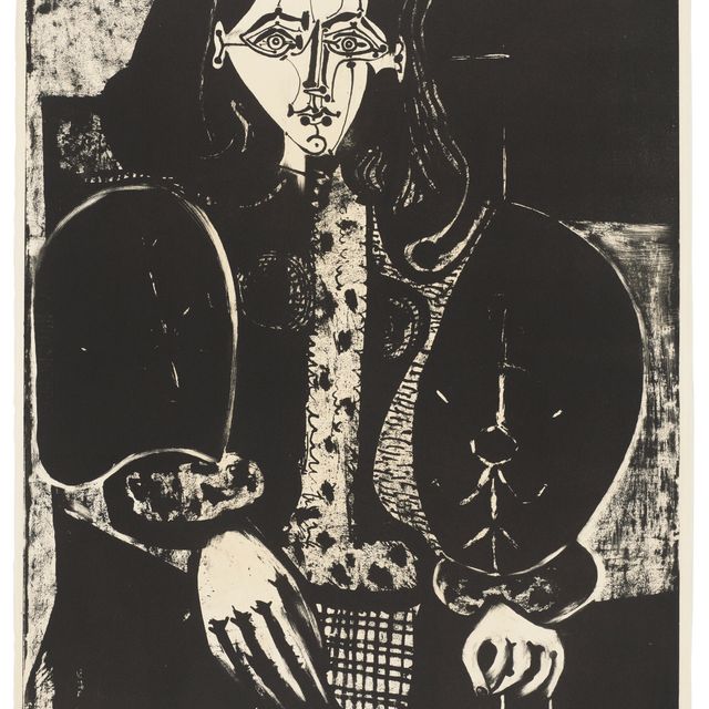 Pablo Picasso — Женщина в костюме № 1 (до появления румян) ("Полонское манто")