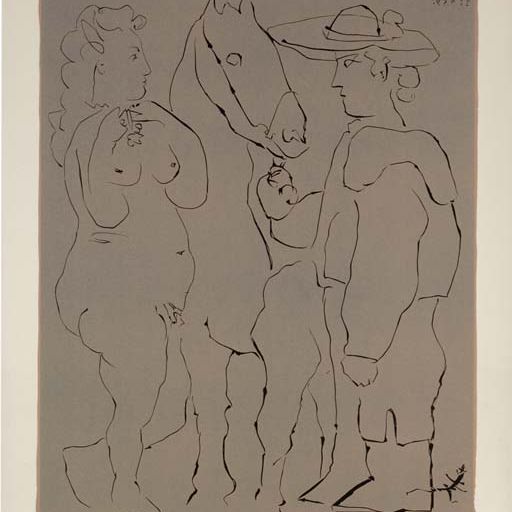 Pablo Picasso — Пикадор, Женщина и рыцарь (Р. 913; Ba. 1238 Bb)