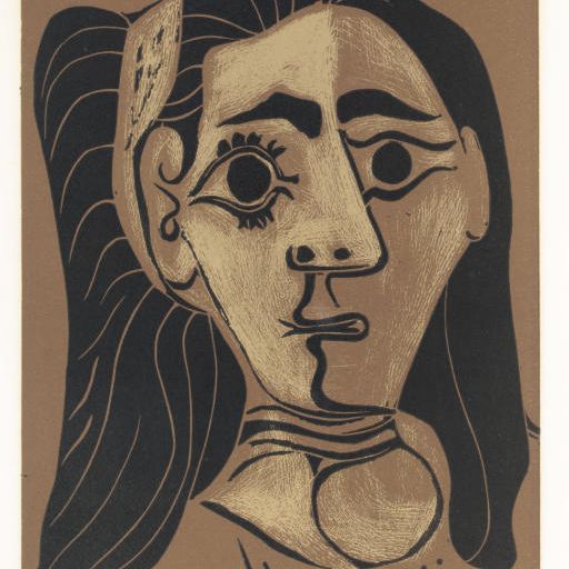 Pablo Picasso — Женщина в шевроле-флоу (Жаклин в бандо) (Р. 1080; Р. 1297)