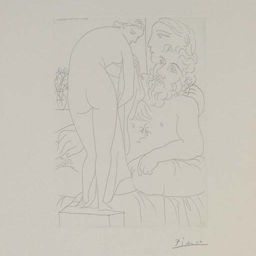 Pablo Picasso — Памятник скульптору из сюиты Воллар (160 г. до н.э.; 314 г. до н. э.)