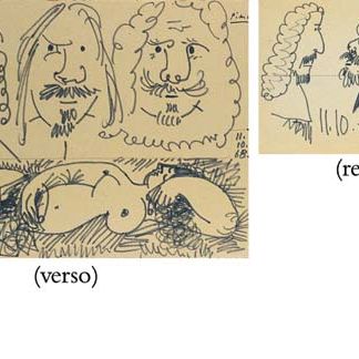 Pablo Picasso — Два тет-а-тета ( задом наперед ); В постели и три тет-а-тет-а-тет ( оборотная сторона )