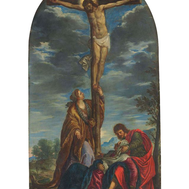 Paolo Veronese — Распятие с Мадонной и святыми Иоанном Богословом и Марией Магдалиной