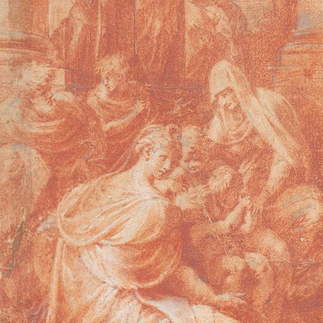 Parmigianino — Святое семейство со святой Елизаветой и младенцем-Крестителем