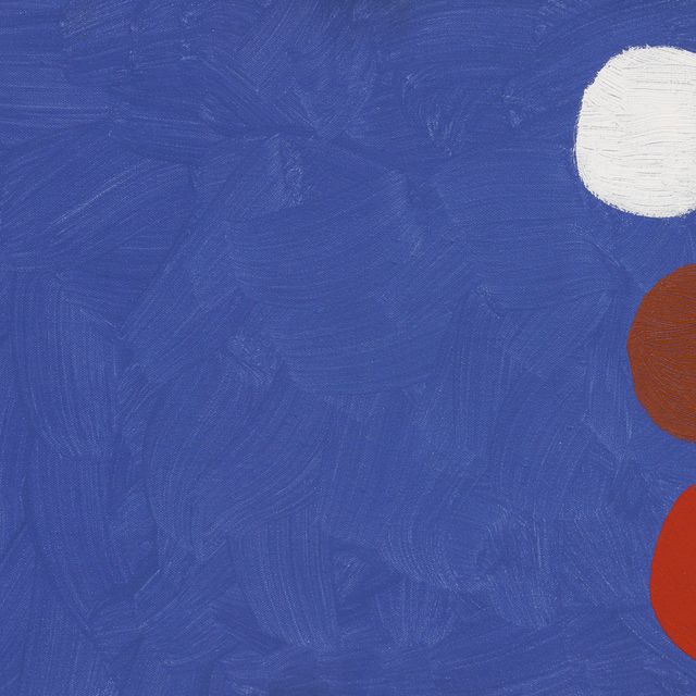 Patrick Heron — Три маленьких диска на синем фоне : октябрь 1962 года