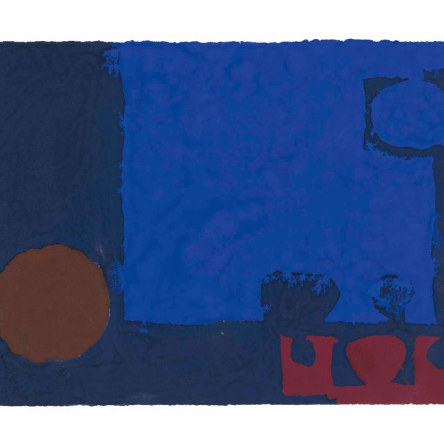 Patrick Heron — Мини-модель цвета индиго с коричневым диском: июнь 1970 года
