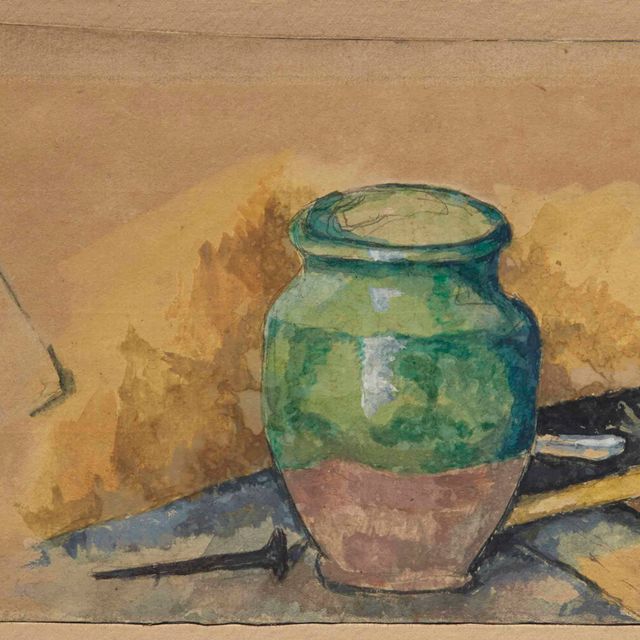 Paul Cézanne — "Потери марсельеза" (справа); "Этюд о трех холостяках" (сзади)