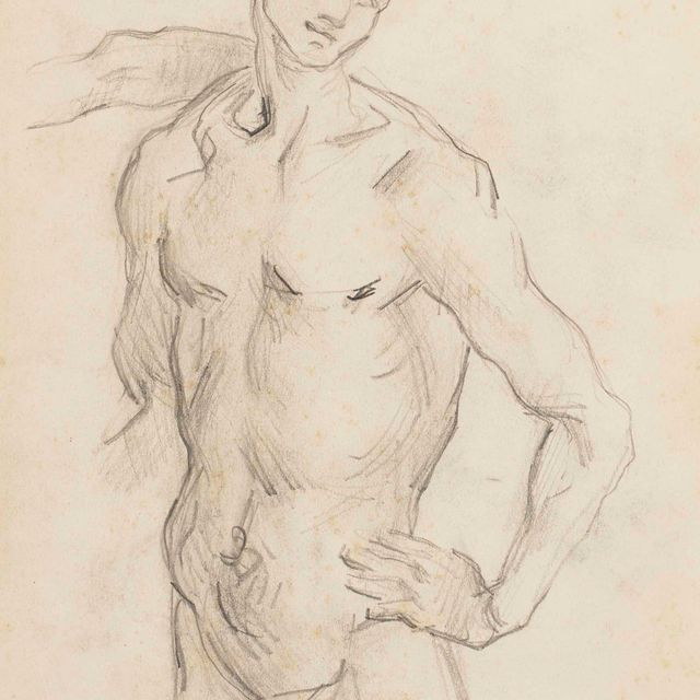 Paul Cézanne — Д'Апре Делакруа: "Сарданапал" (прямая сторона); Д'Апре Лука Синьорелли: "Человек в черном" (оборотная сторона)