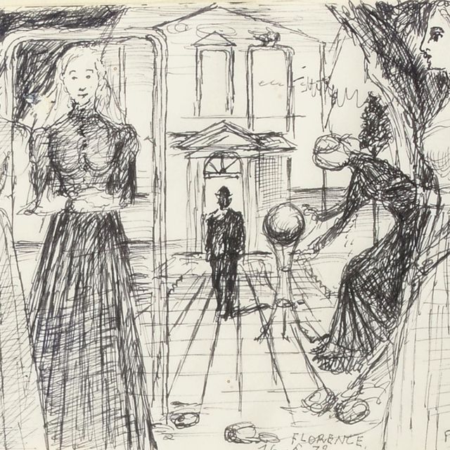 Paul Delvaux — Исследование для "Весталок" (1972)