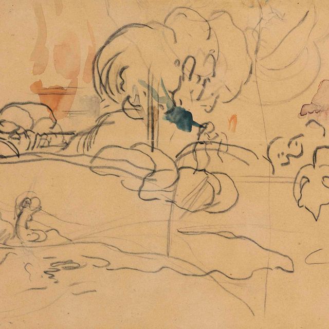 Paul Gauguin — Изображение таитянина за фигуру ( спереди ); Этюд фигур ( сзади )