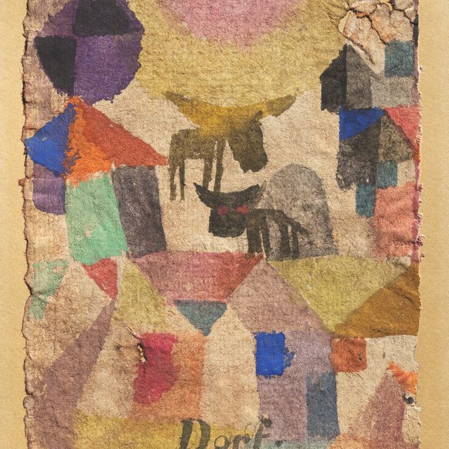 Paul Klee — Дорфартиг, Хаузер, 2 фермы (похожие на деревню, Дома, 2 коровы)