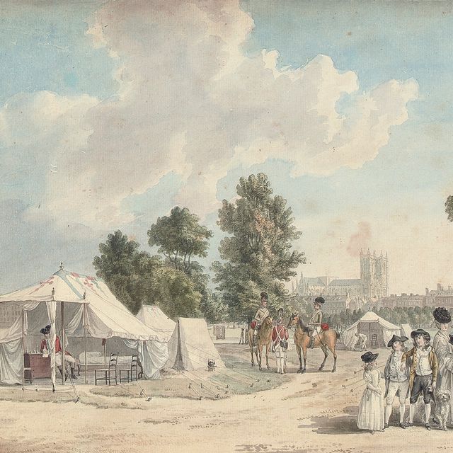 Paul Sandby — Лагерь, Сент-Джеймсский парк, Лондон
